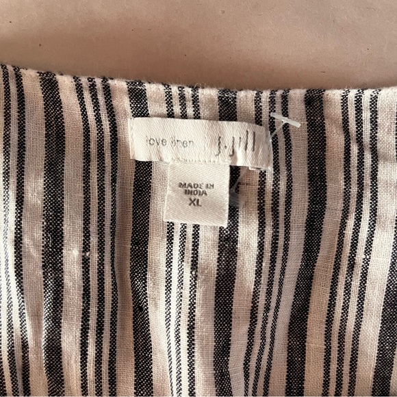 J. Jill Love Linen Blue and White Striped Tunic with Embroidered Details XL - Picture 9 of 12